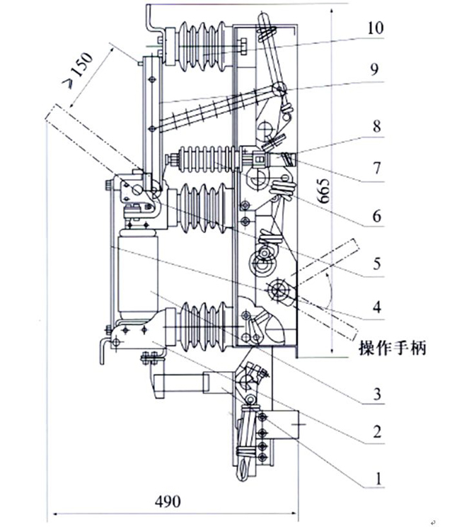 真空負(fù)荷開關(guān)外形尺寸